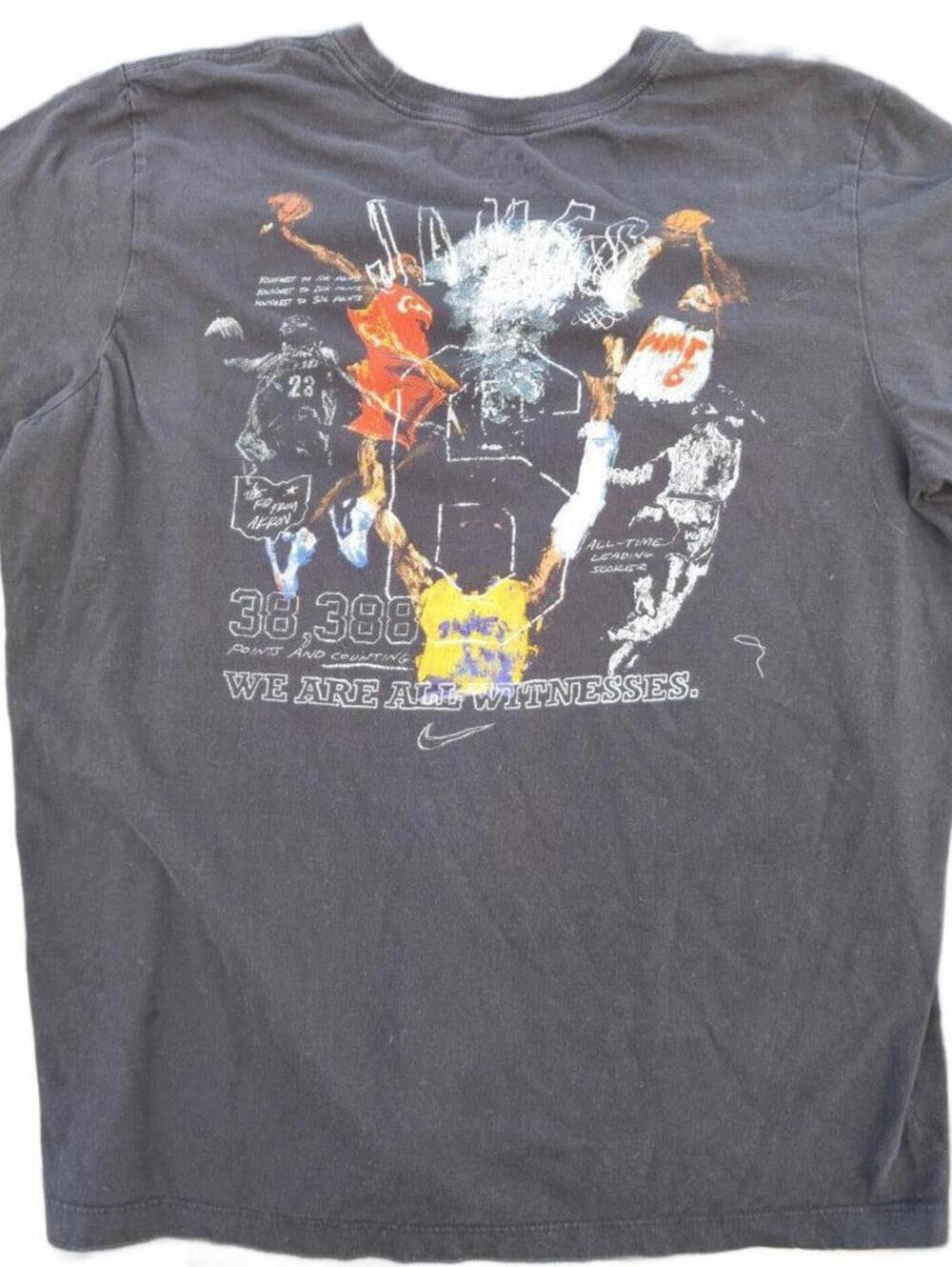LEBRON JAMES WITNESS GREATNESS Nike NBA Graphic T-Shirt Black Size MENS XL
